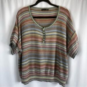 Black tape  Womens 2 Piece Outfit Top XL Shorts Stretch Waist Cotton Multicolor